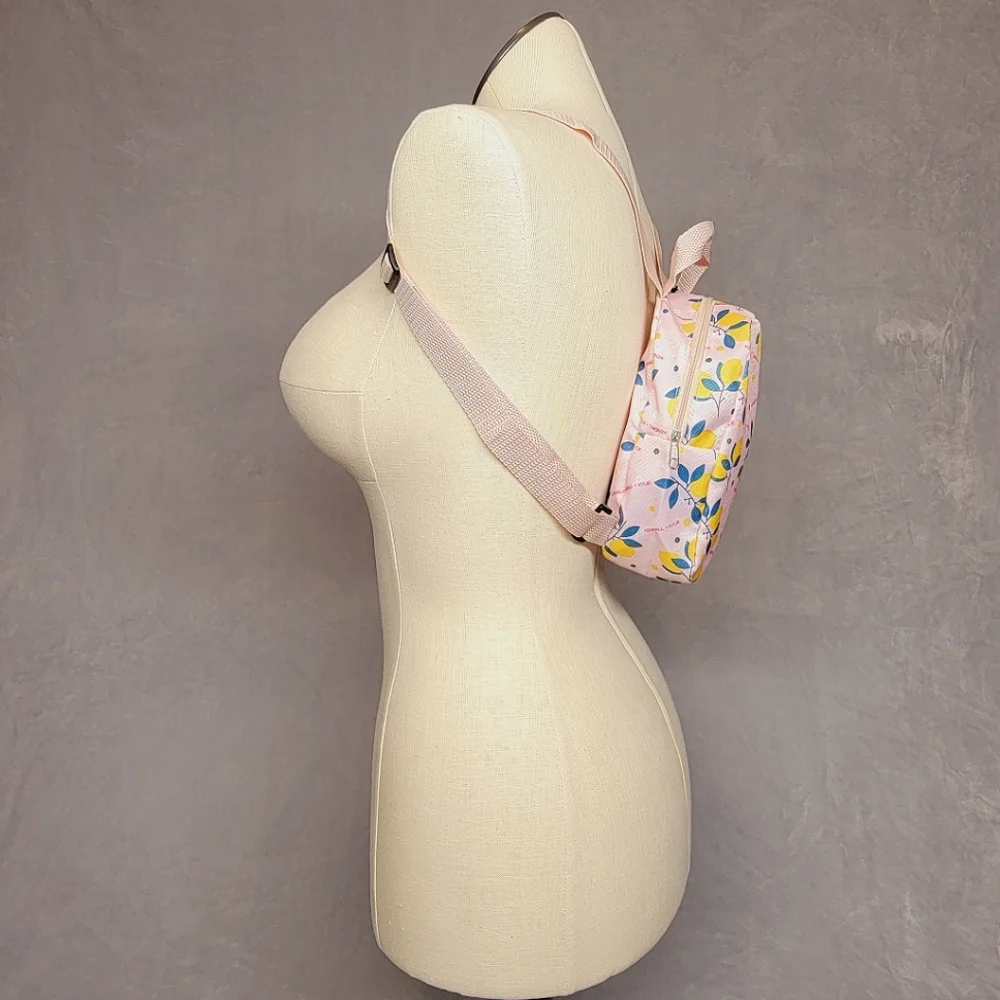 Kendall + Kylie Mini Canvas Backpack  Pink Lemon and Daisy Flowers